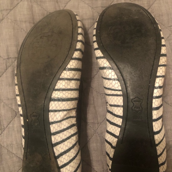 Tory Burch Reva Navy Stripe Flats size 10 - Picture 3 of 4